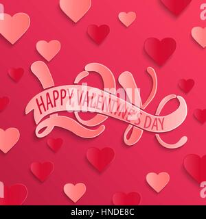 Happy Valentines Day design card. L'amour - Dessin à la main Illustration de Vecteur