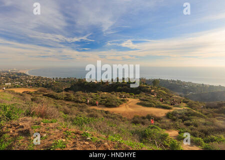 Vue du coucher de soleil sur Santa Monica salon de Parker Mesa donnent sur Banque D'Images