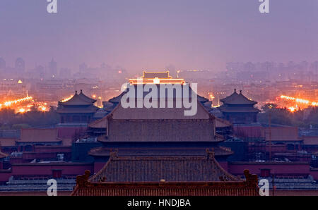 Cité Interdite, vues du Parc Jingshan, Beijing, Chine Banque D'Images