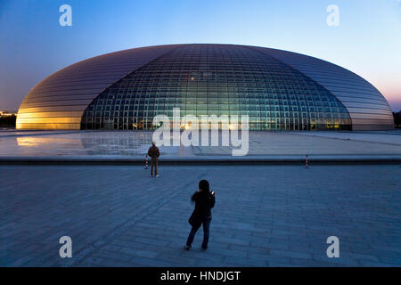 Opéra national de bâtiment (Paul Andreu Architecte), Beijing, Chine Banque D'Images