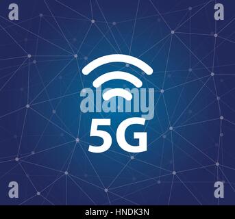 5g - un nouveau réseaux ultra-rapides avec les ondes millimétriques, massive MIMO, full duplex, bande, et les petites cellules Illustration de Vecteur