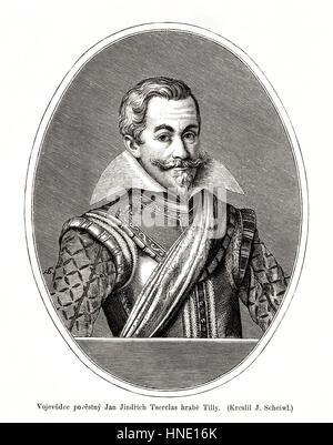 Johann Tserclaes, comte de Tilly, commandant de la Ligue catholique dans la guerre de Trente Ans. Banque D'Images