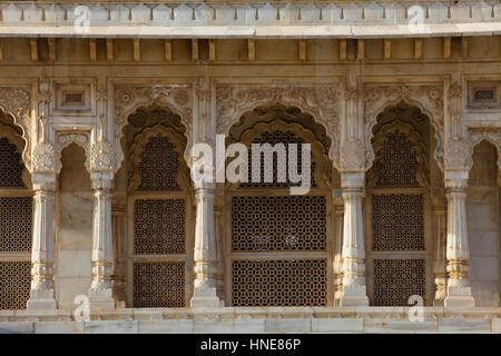 Détail de Jaswant Thada, 1899, la mémoire de Maharaja Jaswant Singh II, Jodhpur, Rajasthan, India Banque D'Images