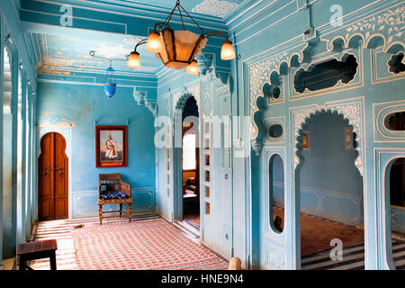 Zenana Mahal ou queen's chambers, City Palace, Udaipur, Rajasthan, Inde Banque D'Images