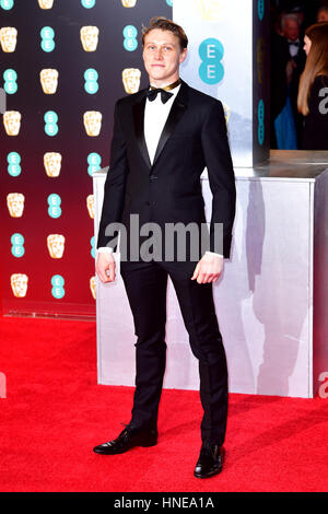 George MacKay assistant à l'EE British Academy Film Awards s'est tenue au Royal Albert Hall, Kensington Gore, Kensington, Londres. Banque D'Images