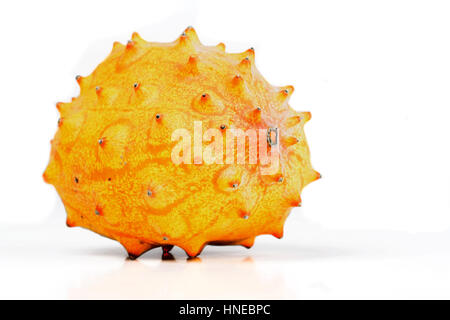 Studio shot of kiwano sur fond blanc Banque D'Images