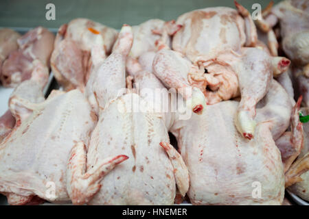 Matières de poulets en supermarché Banque D'Images