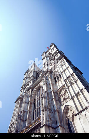 L'Abbaye de Westminster et de ciel bleu Banque D'Images