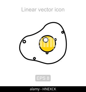 Icône de l'œuf frit dans un style linéaire Illustration de Vecteur