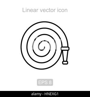 Le tuyau d'incendie. Icône vecteur linéaire. Illustration de Vecteur