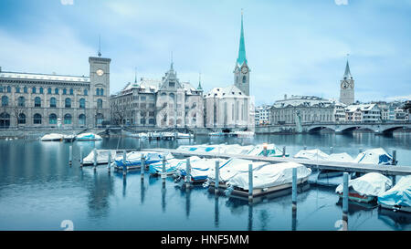 Vieille ville de Zurich, vue sur le lac Banque D'Images