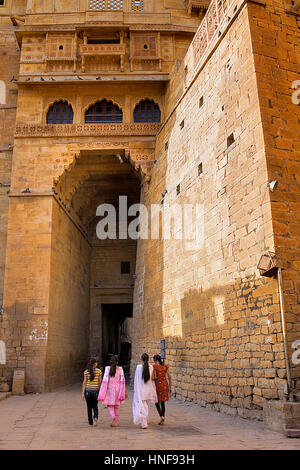 Hawa gate, fort de Jaisalmer, Jaisalmer, Rajasthan, India Banque D'Images