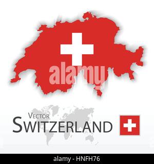 Suisse ( Confédération suisse ) ( d'un drapeau et d'une carte ) ( transport et tourisme concept ) Illustration de Vecteur