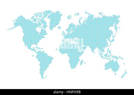 Carte du monde ( style pointillé ) Illustration de Vecteur