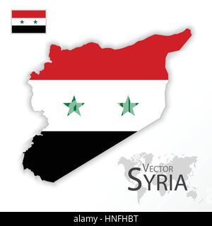 République arabe syrienne Syrie ( ) ( d'un drapeau et d'une carte ) ( transport et tourisme concept ) Illustration de Vecteur