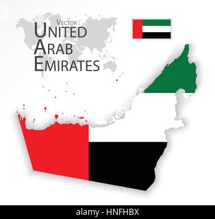 Emirats Arabes Unis ( MAP ) ( transport et tourisme concept ) Illustration de Vecteur