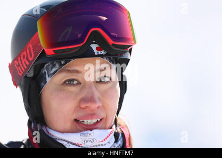 Bokwang Phoenix Park, PyeongChang, Corée du Sud. 12 Février, 2017. Tomoka Takeuchi (JPN), le 12 février 2017 - snowboard : Femmes FIS Snowboard World Cup Slalom géant parallèle à Bokwang Phoenix Park, PyeongChang, Corée du Sud. Credit : YUTAKA/AFLO SPORT/Alamy Live News Banque D'Images