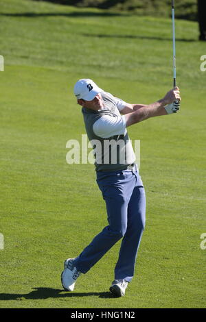 Pebble Beach, Californie, USA Brandt Snedeker sur le troisième trou à Pebble Beach liens concurrents lors de la dernière ronde de la célèbre Pro-Am, AT&T, 2017 Banque D'Images