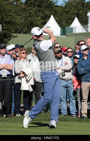 Plage de galets, USA. 12 Février, 2017. Pebble Beach, Californie, USA Brandt Snedeker sur la 4e compétition en t à Pebble Beach liens lors de la dernière ronde de la célèbre Pro-Am, AT&T, 2017 : Crédit d'Motofoto/Alamy Live News Banque D'Images