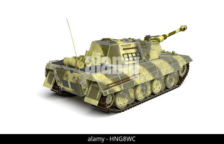 Armored tank isolé sur le fond blanc. Rendu 3d illustration. véhicule de l'armée. Banque D'Images