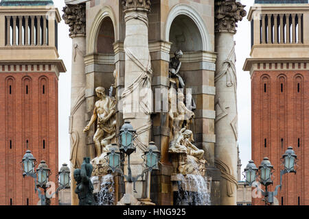 Plaça de Espanya, Barcelone, Espagne. Banque D'Images