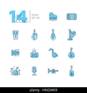 Instruments de musique - ligne icons set Illustration de Vecteur