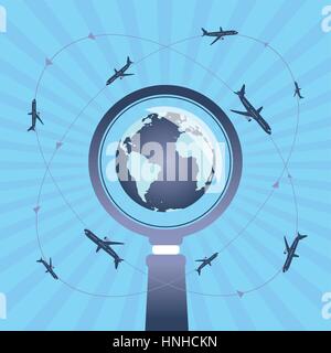 Voyager dans le monde entier. Illustration vecteur de création. Illustration de Vecteur