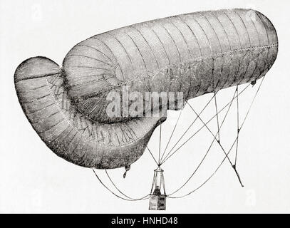 Un Parseval-Siegsfeld allemand type ballon d'observation militaires utilisés au cours de la PREMIÈRE GUERRE MONDIALE. De Meyers lexique, publié 1927. Banque D'Images