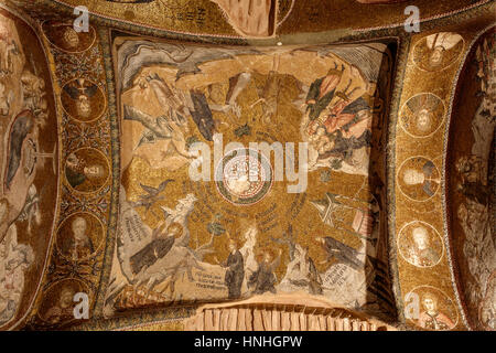 ISTANBUL, TURQUIE - le 23 décembre 2015 : plafond de Chora Church Banque D'Images