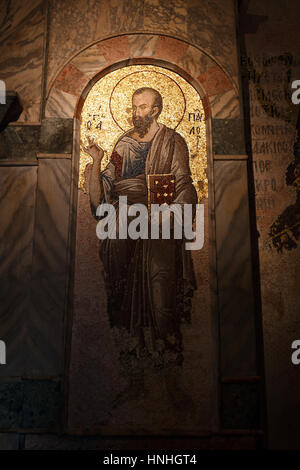 ISTANBUL, TURQUIE - le 23 décembre 2015 : Saint Paul de Tarse mosaïque dans l'église de Chora, Istanbul, Banque D'Images