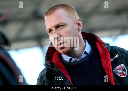 Berlin, Allemagne. Feb 11, 2017. Le headcoach Maik Walpurgis pendant la Bundesliga match de foot entre FC Ingolstadt 04 et le FC Bayern de Munich à l'Audi Sportpark dans Berlin, Allemagne, 11 février 2017. Photo : Daniel Karmann/dpa/Alamy Live News Banque D'Images