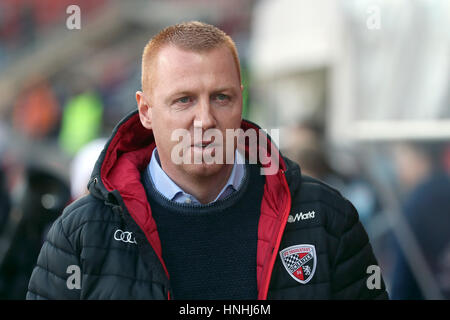 Berlin, Allemagne. Feb 11, 2017. Le headcoach Maik Walpurgis pendant la Bundesliga match de foot entre FC Ingolstadt 04 et le FC Bayern de Munich à l'Audi Sportpark dans Berlin, Allemagne, 11 février 2017. Photo : Daniel Karmann/dpa/Alamy Live News Banque D'Images