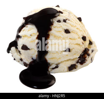 La crème glacée Stracciatella( +clipping path) Banque D'Images