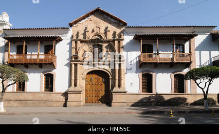 La capitale de la Bolivie - Sucre (ville blanche) est riche d'un héritage colonial, évidente dans ses bâtiments, des paysages de rue et de nombreuses églises. En 1991 Banque D'Images