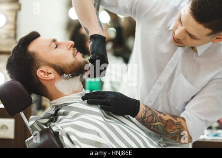 Salon de coiffure en forme de barbe pour homme Banque D'Images