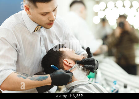 Salon de coiffure en forme de barbe pour homme Banque D'Images