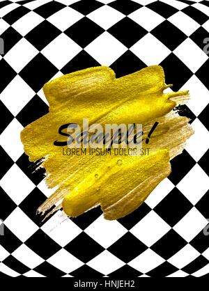 Peinture abstrait art texture scintillante sur motif noir et Whit Illustration de Vecteur