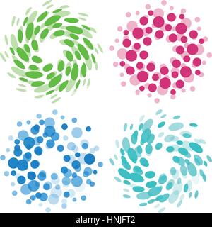 Résumé isolé forme ronde coloré jeu de logos, éléments décoratifs sur fond blanc vector illustration Illustration de Vecteur