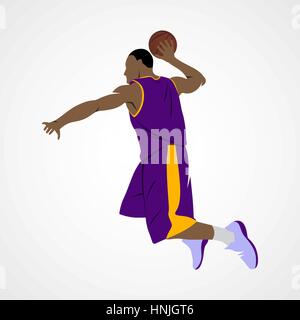 Joueur de basket-ball avec ballon abstrait sur un fond blanc. Vector illustration. Illustration de Vecteur