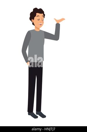 Jeune homme debout style vector illustration eps 10 Illustration de Vecteur