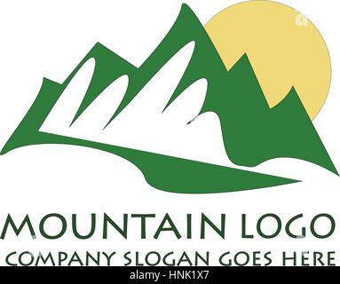 Modèle de conception de logo montagnes Illustration de Vecteur