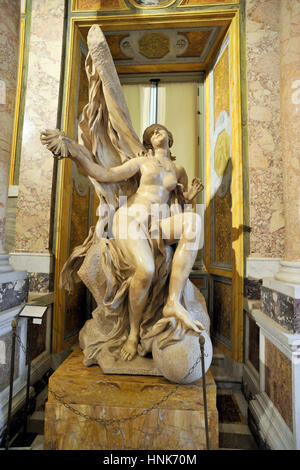 Italie, Rome, Galleria Borghese, Gian Lorenzo Bernini, statue en marbre de la vérité dévoilée par le temps (1646-1652) Banque D'Images