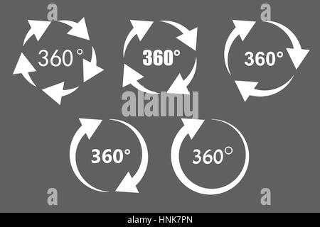 Icônes de rotation 360 degrés Illustration de Vecteur