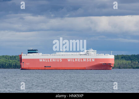 Cargo transporteur de voiture "Thalatta" quitte le port de Halifax, Nouvelle-Écosse, Canada. Banque D'Images