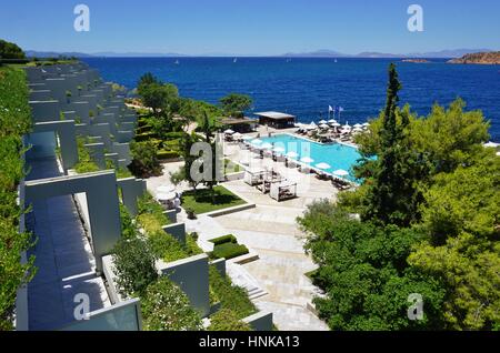 L'Astir Palace hotel complex (Westin et Arion), situé sur la péninsule Vouliagmeni haut de l'extérieur d'Athènes Banque D'Images