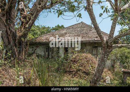 Crag hotel - hôtel abandonné et l'école, l'île de Penang, Malaisie Banque D'Images