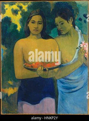 Deux femmes de Tahiti de Paul Gauguin (1899) Banque D'Images