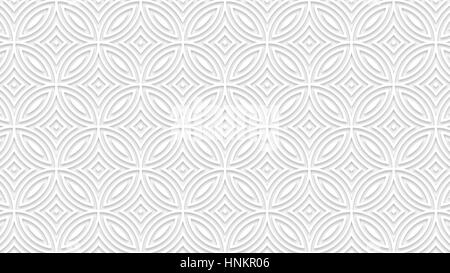 [Illustration] raster pattern traditionnel japonais de cercles se chevauchant - image texturée avec effet carving / gravée Banque D'Images