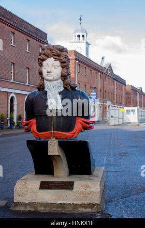 Figure de proue de l'amiral Benbow, du HMS Benbow, Portsmouth, Portsmouth Historic Dockyard. Banque D'Images