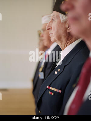 Portrait de groupe de personnes âgées aux anciens combattants des États-Unis Banque D'Images